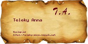 Teleky Anna névjegykártya